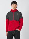 The North Face Glacier Full-Zip Fleece Hoodie, Red Grey