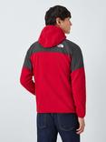 The North Face Glacier Full-Zip Fleece Hoodie, Red Grey