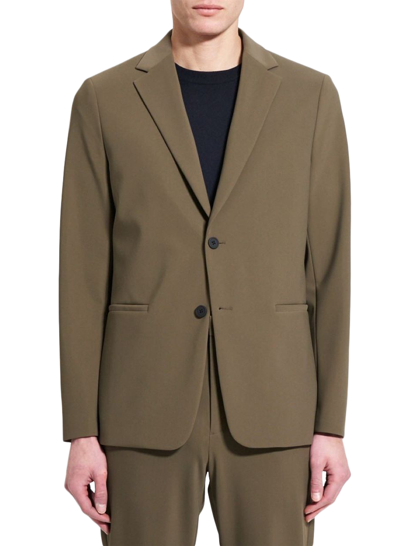 Product image 1 of 2, which shows Theory Clinton Tailored Suit Jacket, Dark Moss, 38R