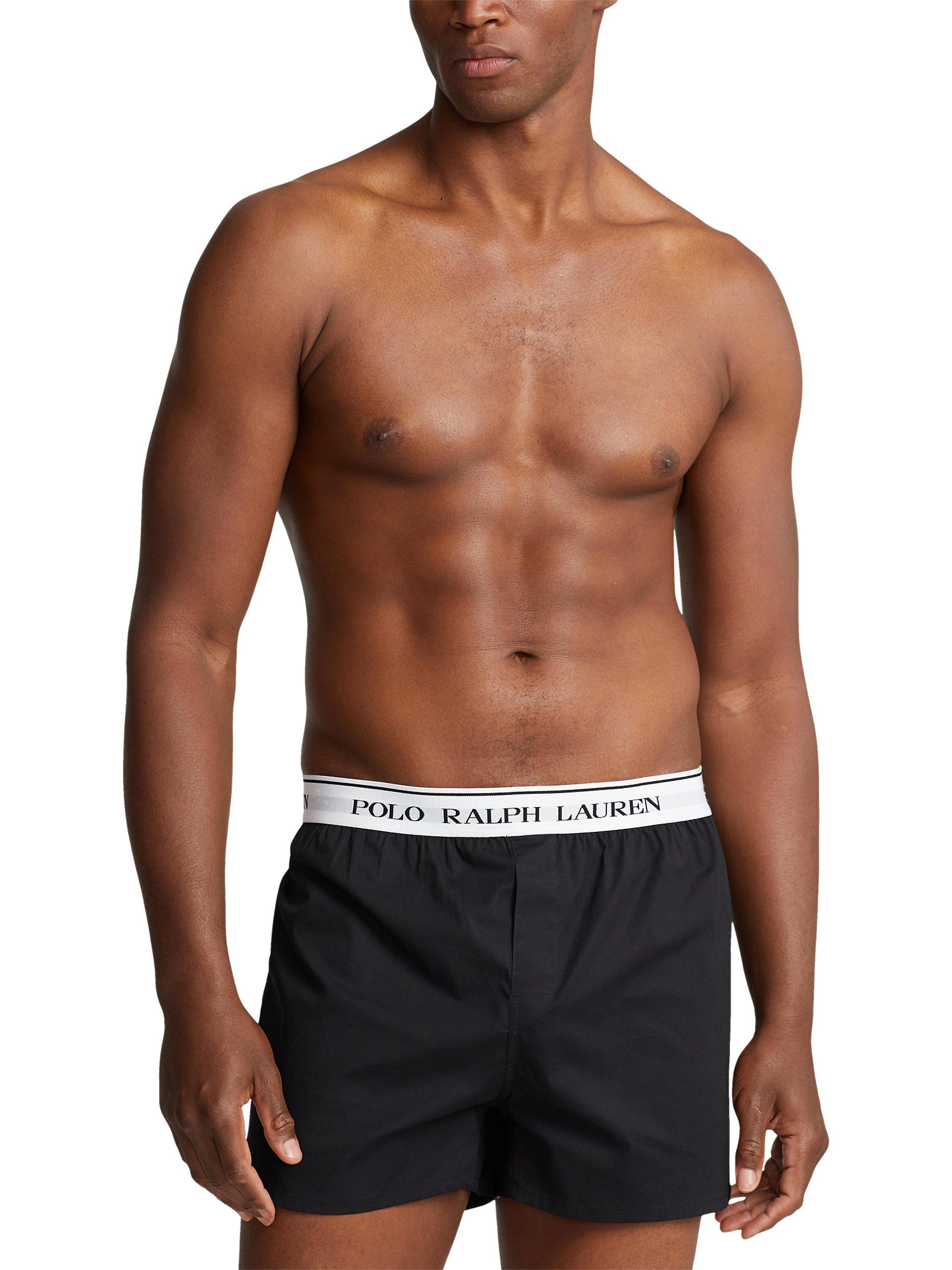 Polo Ralph Lauren Stretch Cotton Woven Boxers Pack of 3 Black