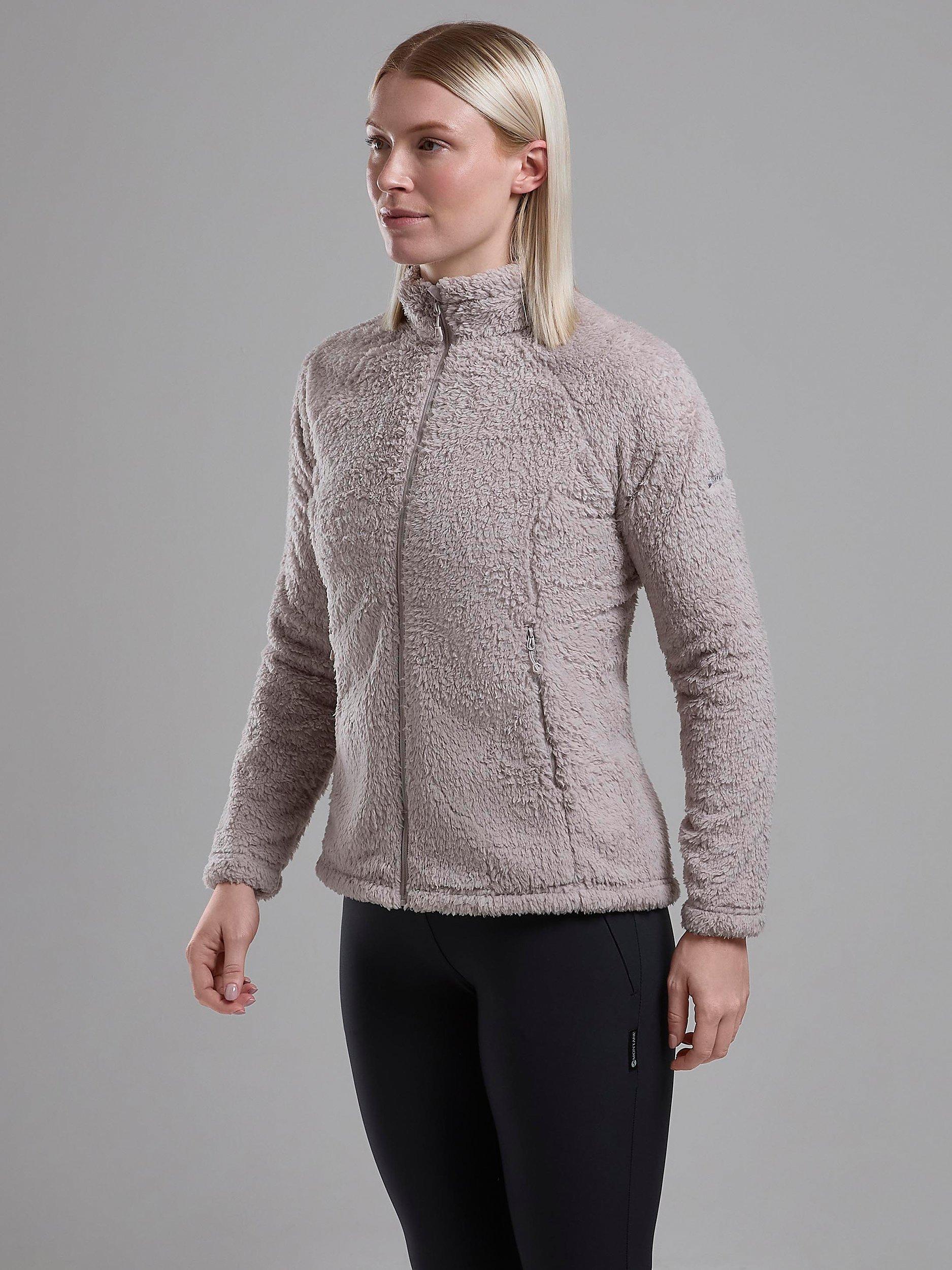 Product image 1 of 7, which shows Montane Women's Caldus High Pile Fleece Jacket, Oyster, 10