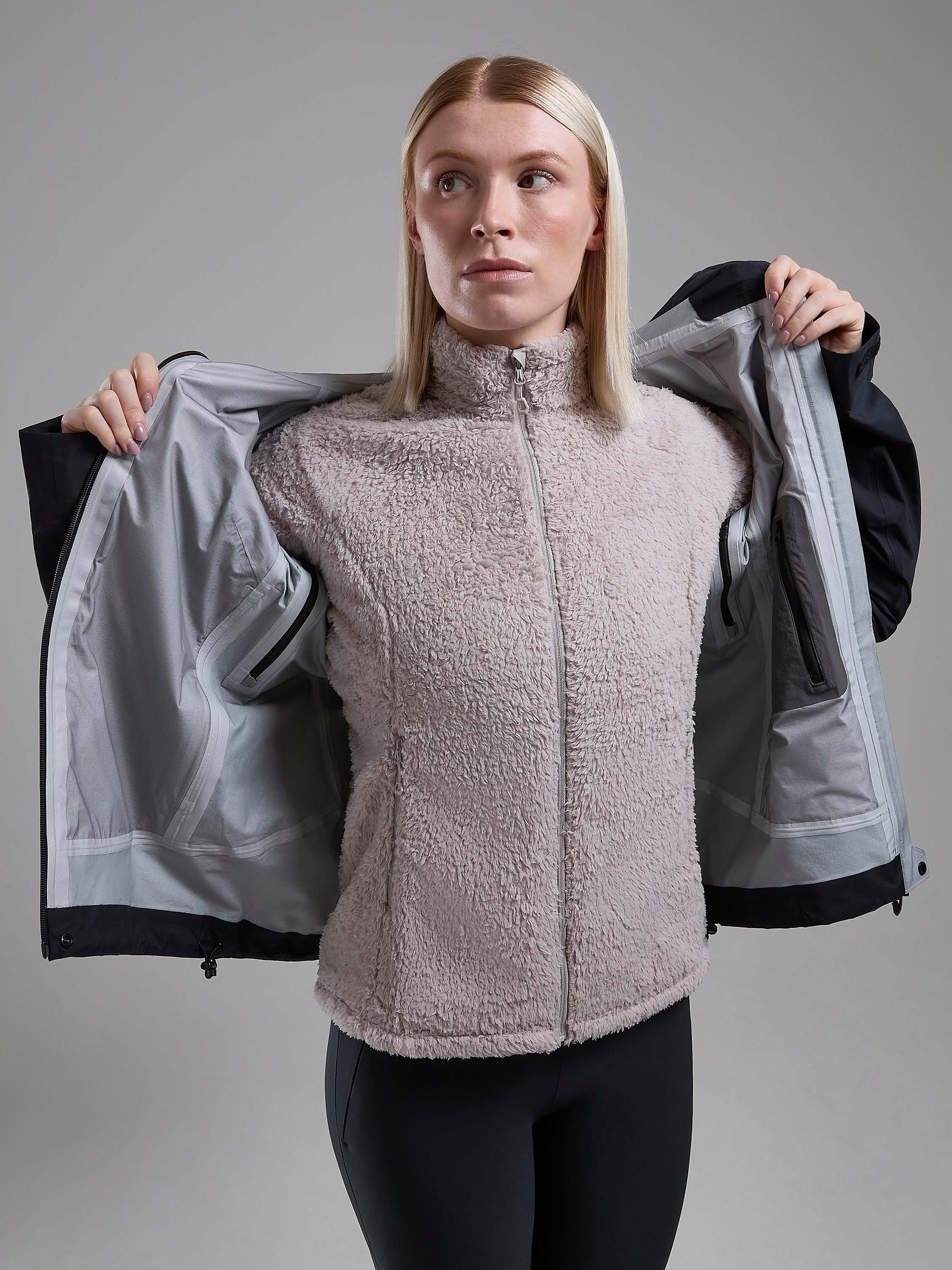 Product image 6 of 7, which shows Montane Women's Caldus High Pile Fleece Jacket, Oyster, 10