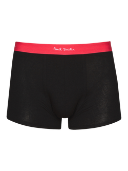 Paul Smith Colour Waistband Organic Cotton Blend Trunks, Pack of 7, Black - view 2, Black