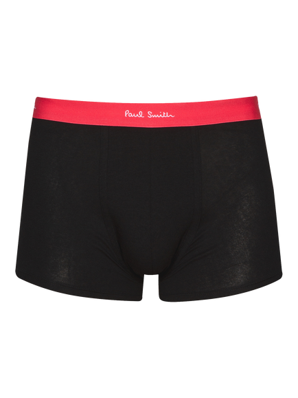 Paul Smith Colour Waistband Organic Cotton Blend Trunks, Pack of 7, Black - view 2, Black