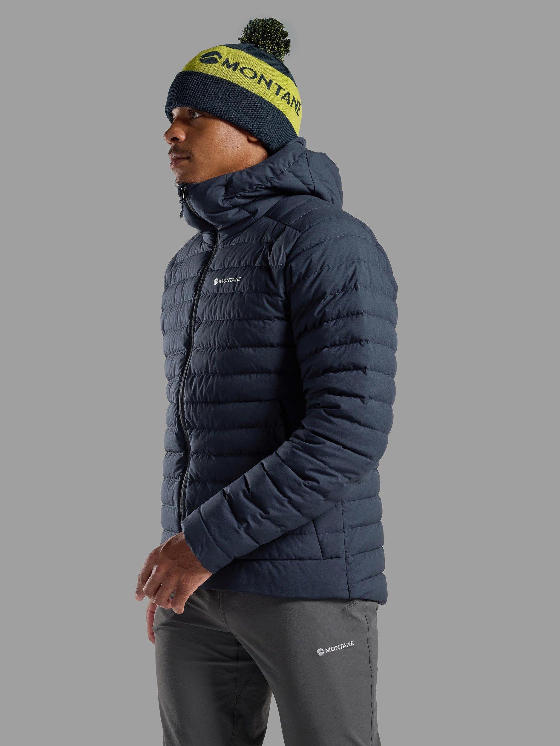 Product image 1 of 8, which shows Montane Men's Gore-Tex Windstopper Down Hoodie, Eclipse Blue, S
