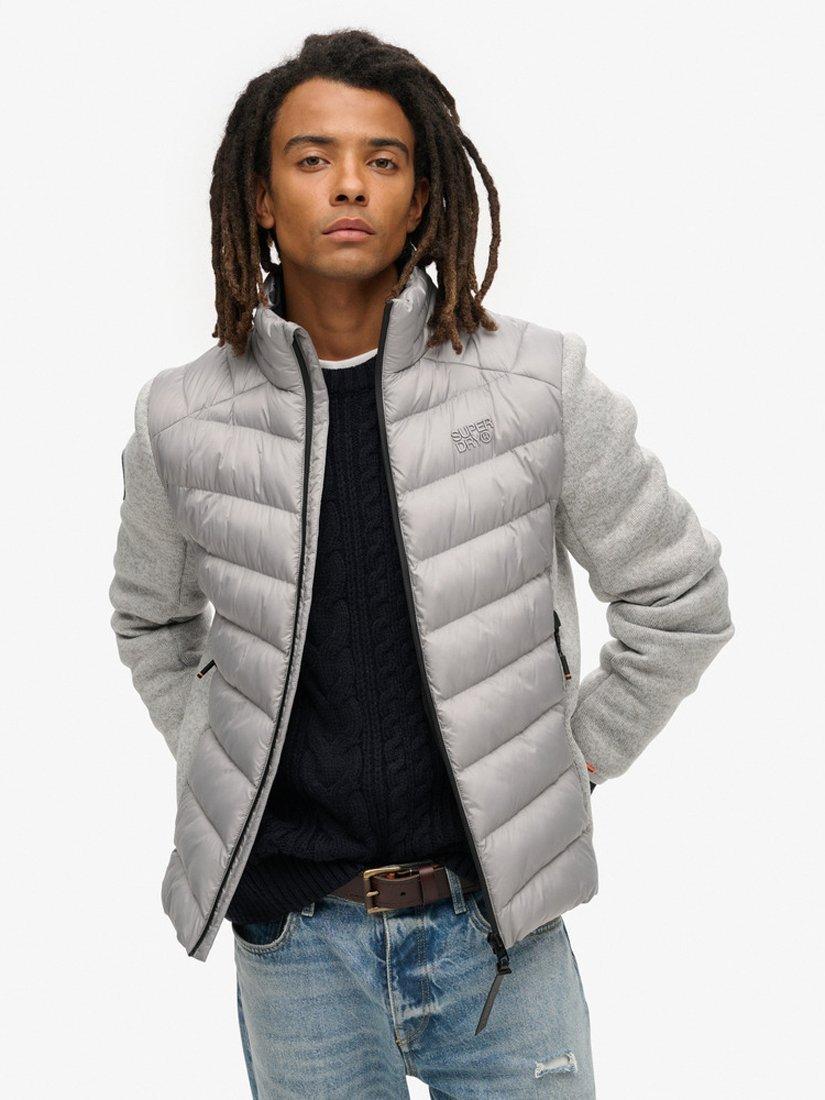 Product image 1 of 6, which shows Superdry Storm Hybrid Jacket, Grey Marl, S