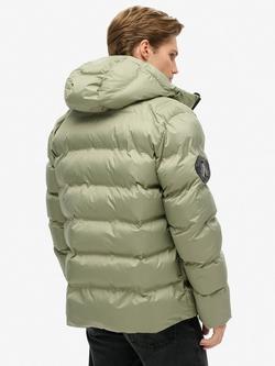 Superdry Hooded City Graphic Puffer Jacket, Seagrass Green - view 2, Seagrass Green