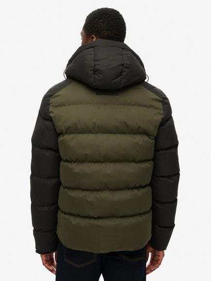 Superdry Colour Block Sport Hooded Puffer Jacket, Black/Multi - view 2, Black/Multi