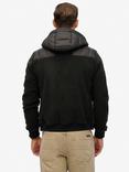 Superdry Hooded Storm Puffer Fleece Bomber Jacket, Black