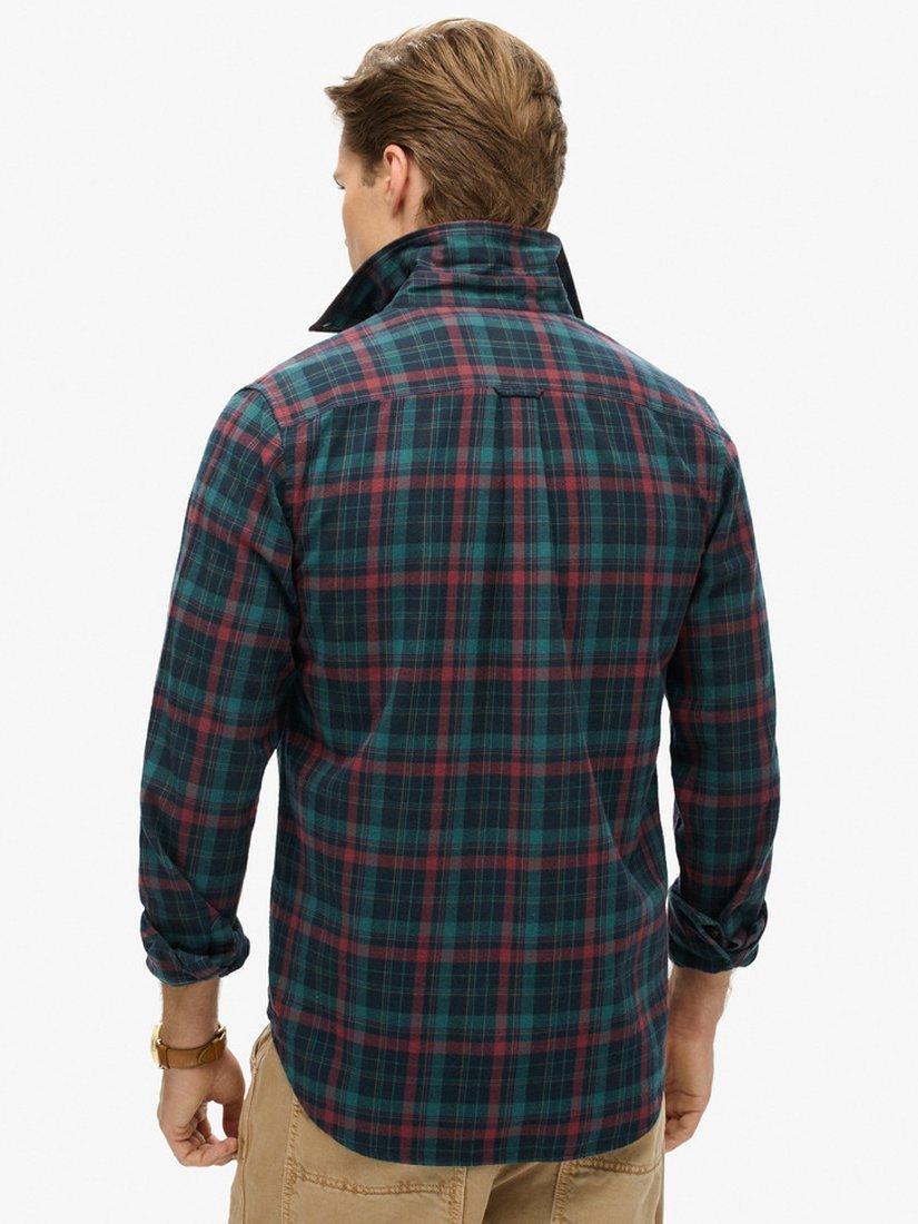 Product image 2 of 5, which shows Superdry Organic Cotton Vintage Check Shirt, Navy, S