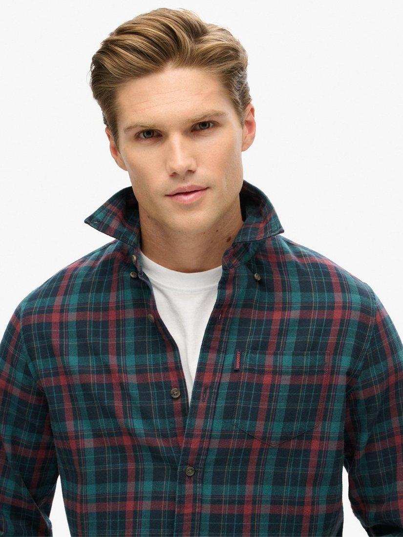 Product image 4 of 5, which shows Superdry Organic Cotton Vintage Check Shirt, Navy, S