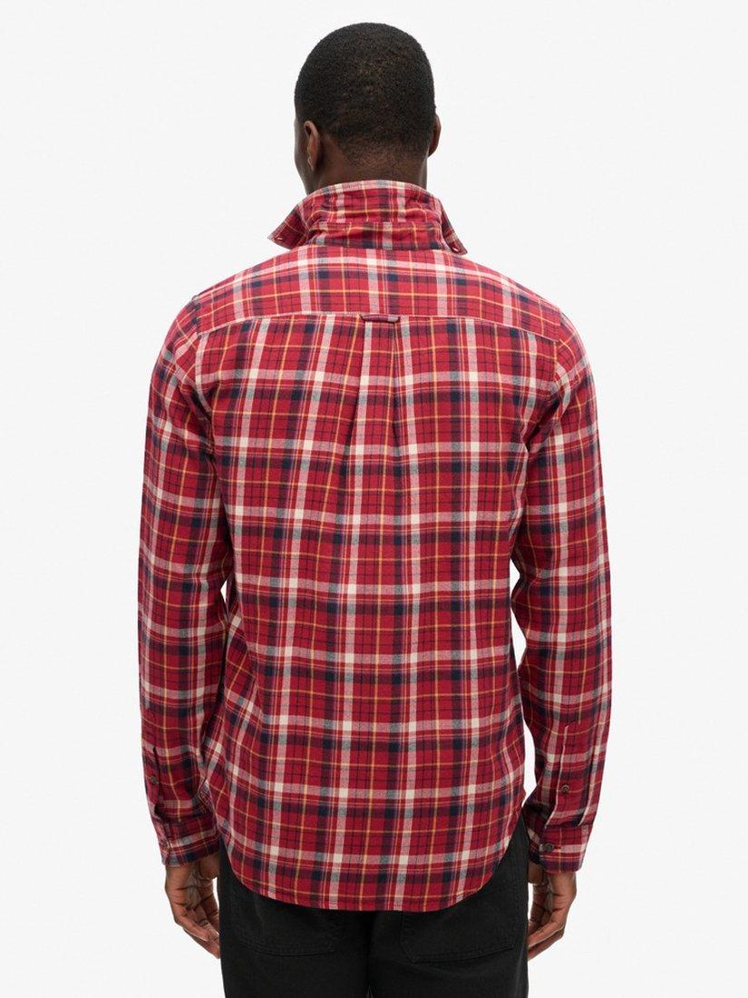 Product image 2 of 5, which shows Superdry Organic Cotton Vintage Check Shirt, Montauk Red, S