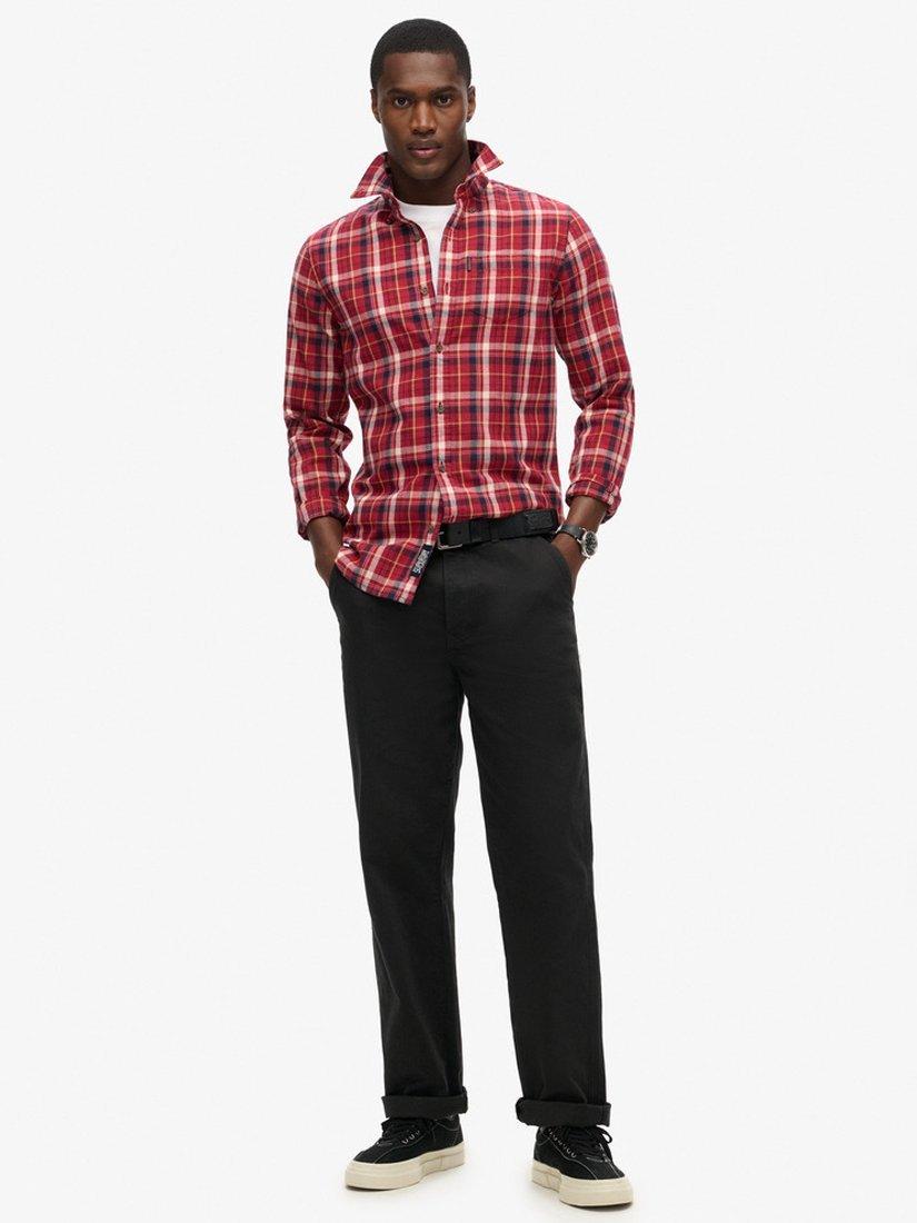 Product image 3 of 5, which shows Superdry Organic Cotton Vintage Check Shirt, Montauk Red, S