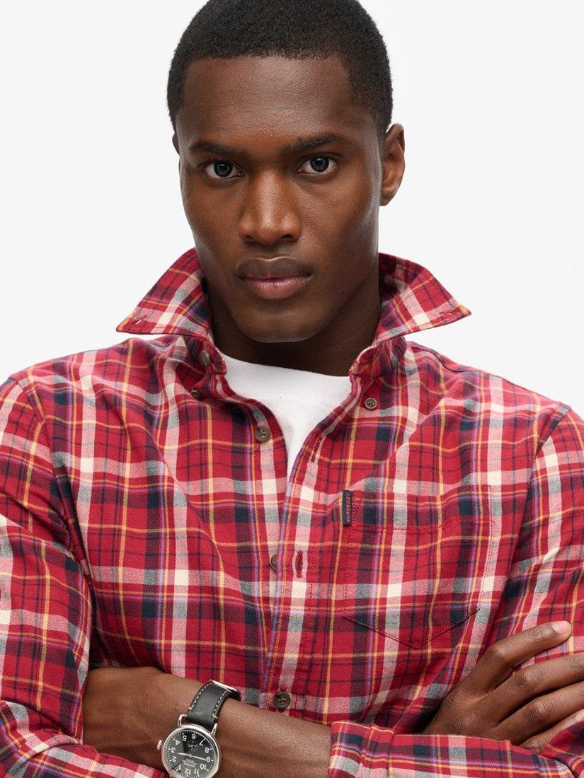 Product image 4 of 5, which shows Superdry Organic Cotton Vintage Check Shirt, Montauk Red, S
