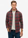 Superdry Long Sleeve Cotton Lumberjack Shirt, Buckshot Check Red