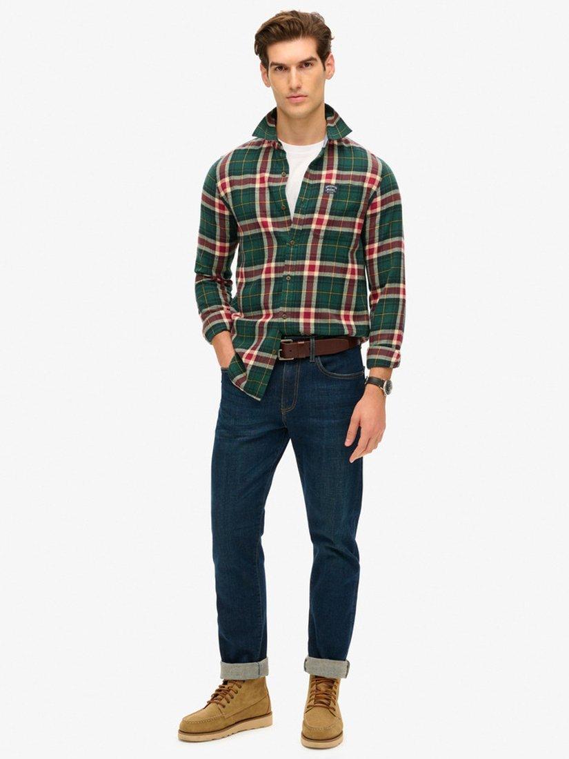 Product image 3 of 7, which shows Superdry Long Sleeve Cotton Lumberjack Shirt, Oregon Green, S