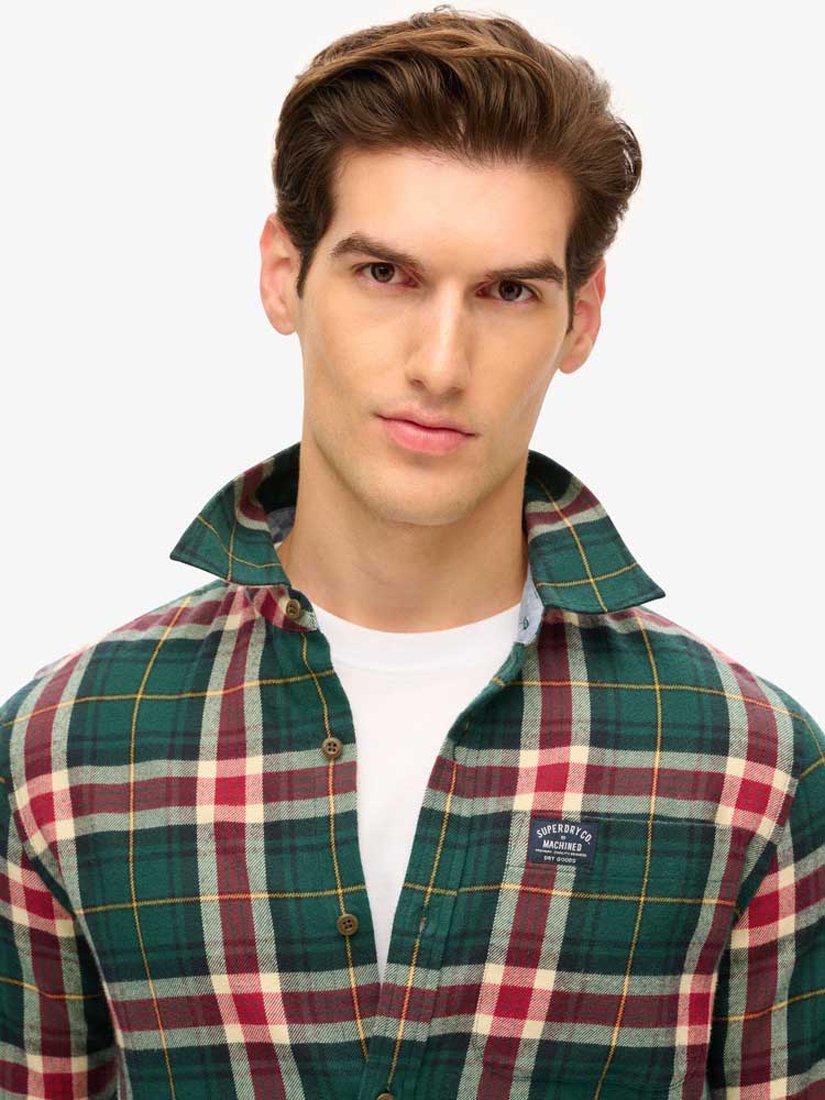 Product image 5 of 7, which shows Superdry Long Sleeve Cotton Lumberjack Shirt, Oregon Green, S