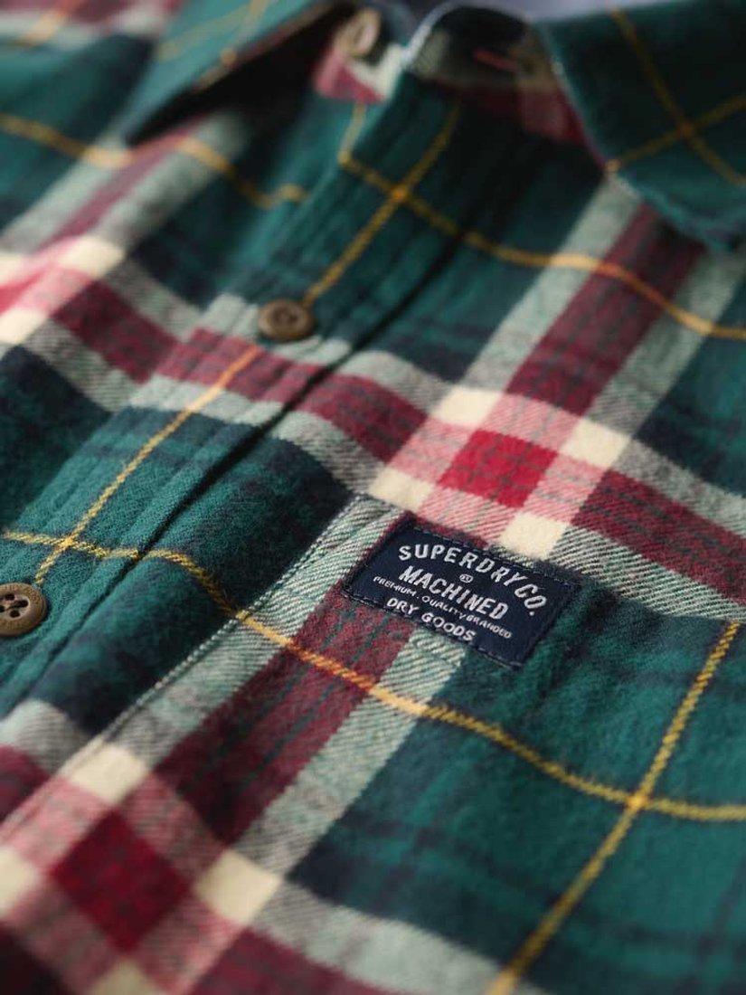 Product image 7 of 7, which shows Superdry Long Sleeve Cotton Lumberjack Shirt, Oregon Green, S