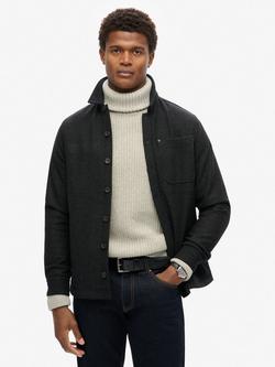 Superdry Merchant Wool Overshirt, Black, Black