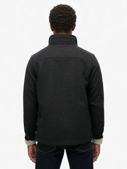 Superdry Merchant Wool Overshirt, Black - view 2, Black