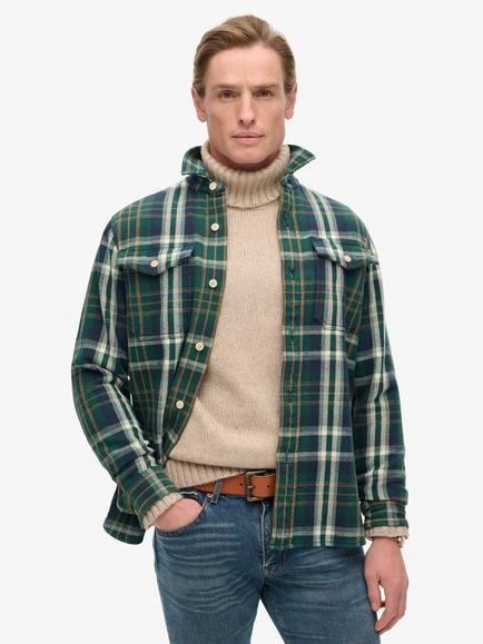 Superdry Heavy Checked Shirt, Merchant Check Green, Merchant Check Green