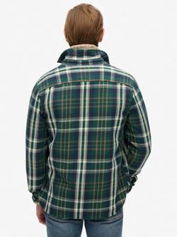 Superdry Heavy Checked Shirt, Merchant Check Green - view 2, Merchant Check Green