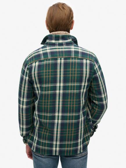 Superdry Heavy Checked Shirt, Merchant Check Green - view 2, Merchant Check Green