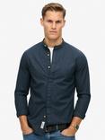 Superdry Grandad Shirt, Indigo Micro Texture