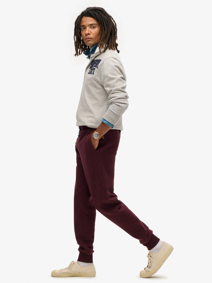 Product image 5 of 5, which shows Superdry Essential Logo Cotton Blend Joggers, Tawny Port Red Marl, S