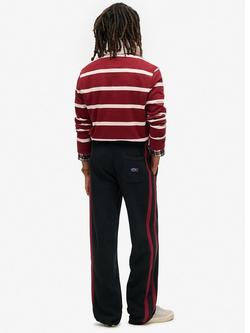 Superdry Essential Logo Straight Joggers - view 2, Black/Rich Burgundy