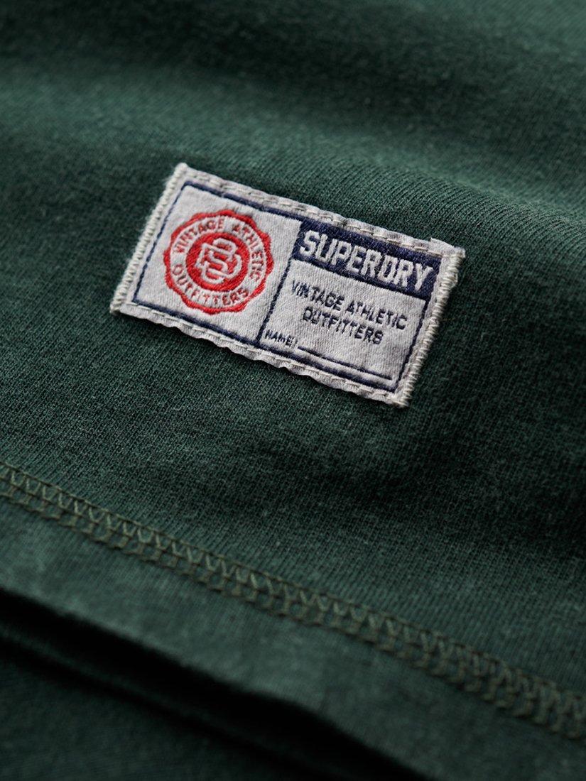 Product image 4 of 6, which shows Superdry Vintage Athletic Long Sleeve Striped Top, Academy Dark Green, S