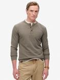 Superdry Vintage Textured Grandad Top, Morel Brown