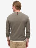 Superdry Vintage Textured Grandad Top, Morel Brown