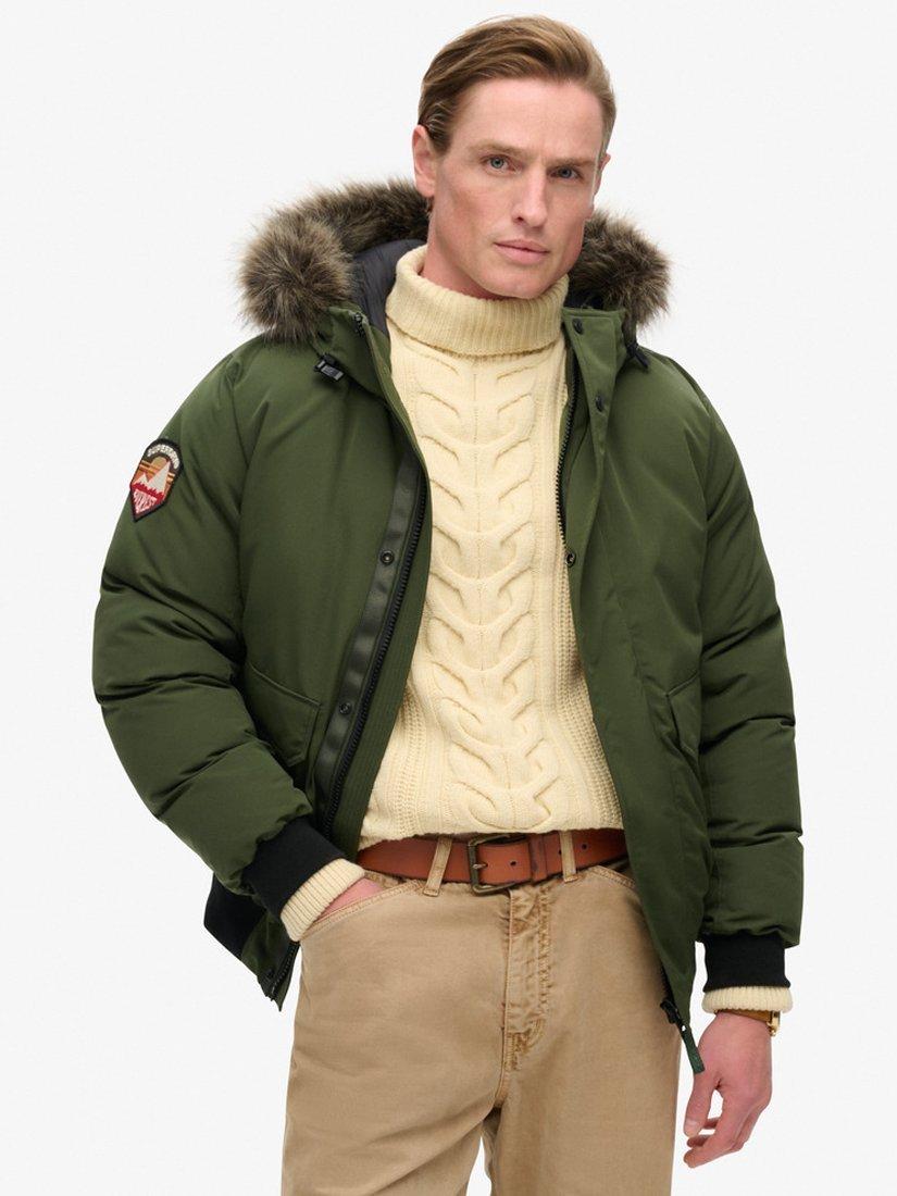 Bomber Jacket Green Jacket Fur Superdry Everest Faux Fur Bomber Jacket,  Army Green