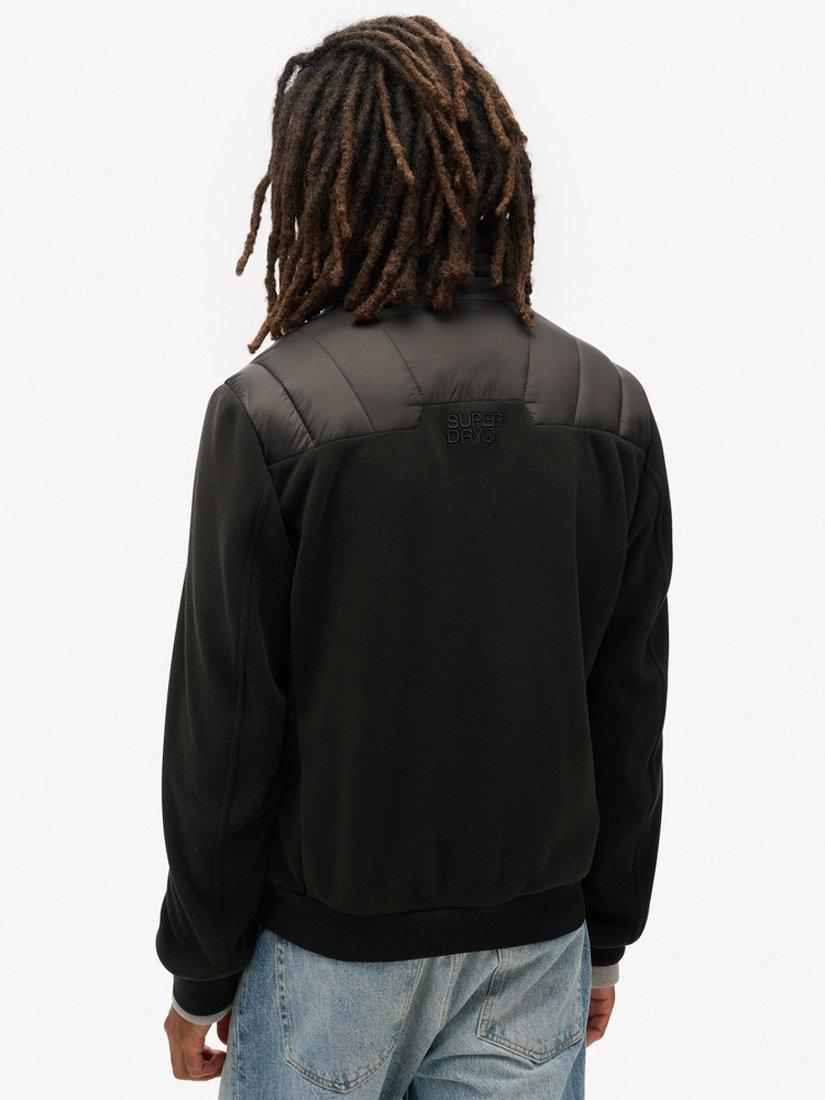 Product image 2 of 5, which shows Superdry Storm Fleece Hybrid Bomber Jacket, Black, S