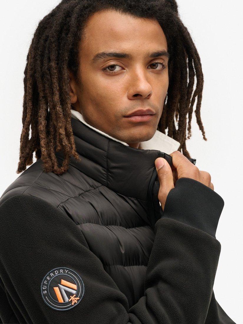 Product image 4 of 5, which shows Superdry Storm Fleece Hybrid Bomber Jacket, Black, S