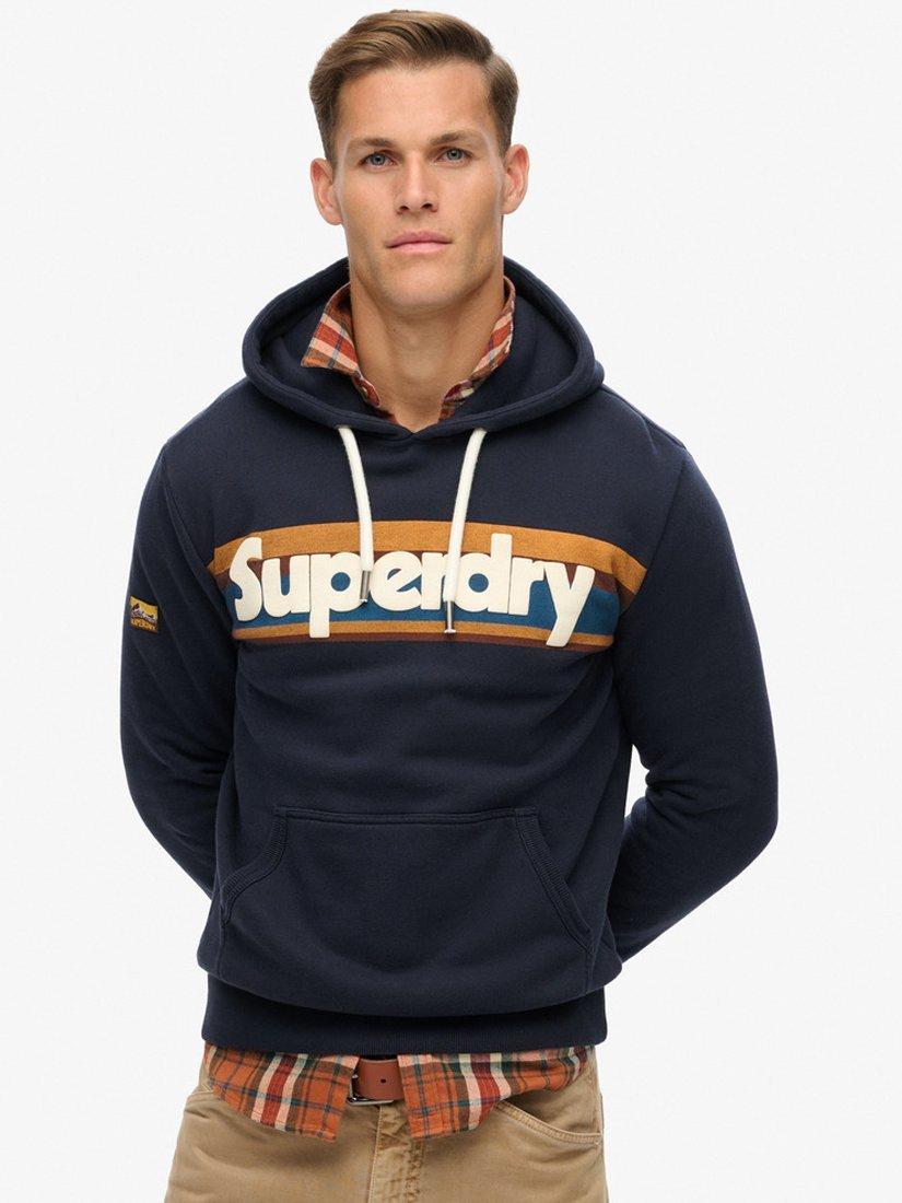 Superdry Logo Hoodie, Eclipse Navy