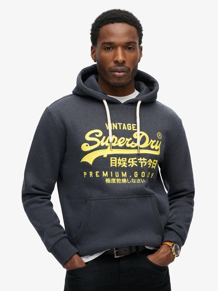 Superdry Neon Graphic Hoodie Eclipse Navy Marl