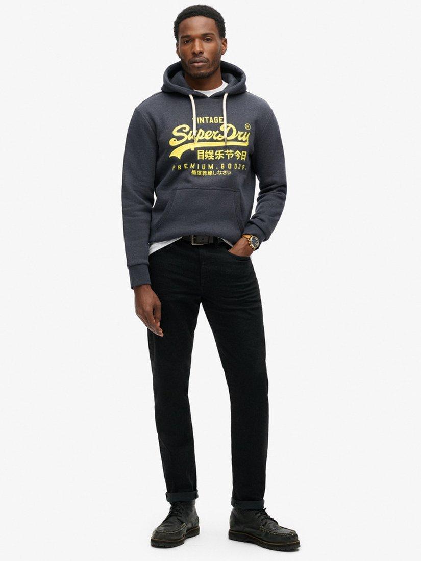 Product image 3 of 5, which shows Superdry Neon Graphic Hoodie, Eclipse Navy Marl, S