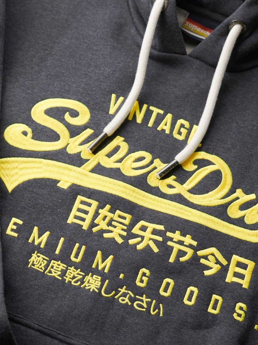 Product image 5 of 5, which shows Superdry Neon Graphic Hoodie, Eclipse Navy Marl, S