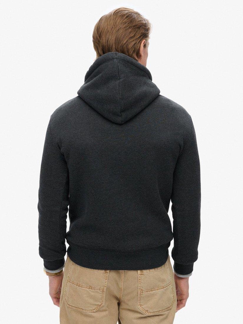 Product image 2 of 4, which shows Superdry Classic Vintage Logo Hoodie, Phantom Black Marl, S