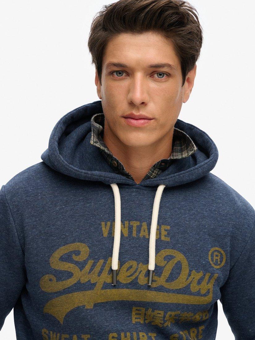 Product image 3 of 5, which shows Superdry Overhead Hoodie, Vintage Navy Marl, S