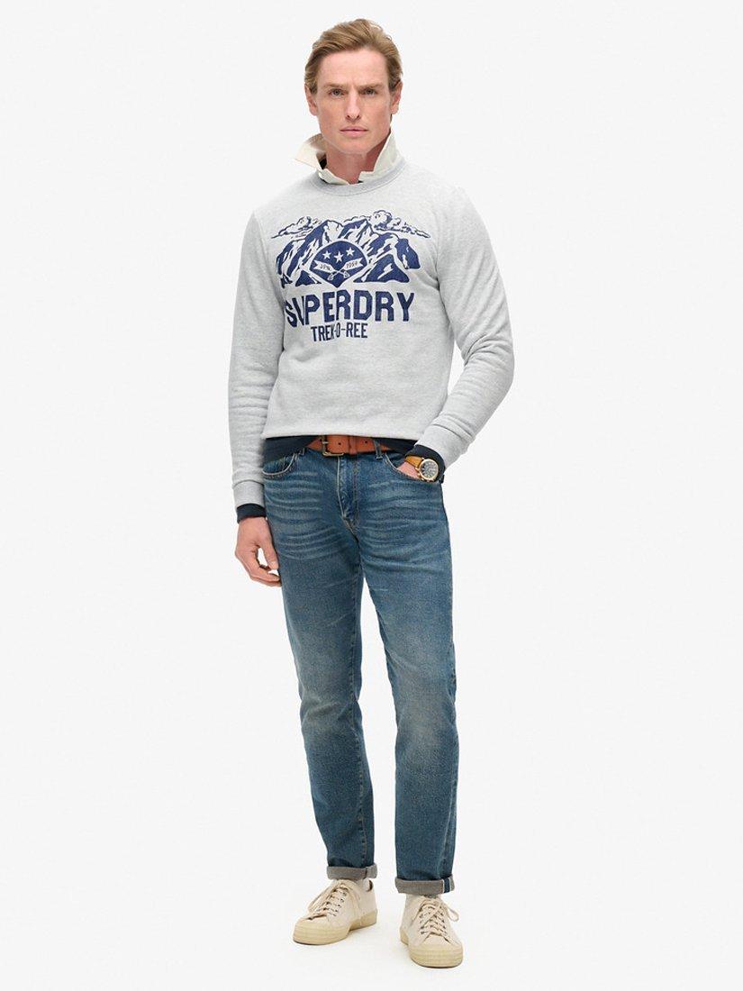 Product image 3 of 4, which shows Superdry Outdoors Graphic Crew Sweatshirt, Grey Marl, S