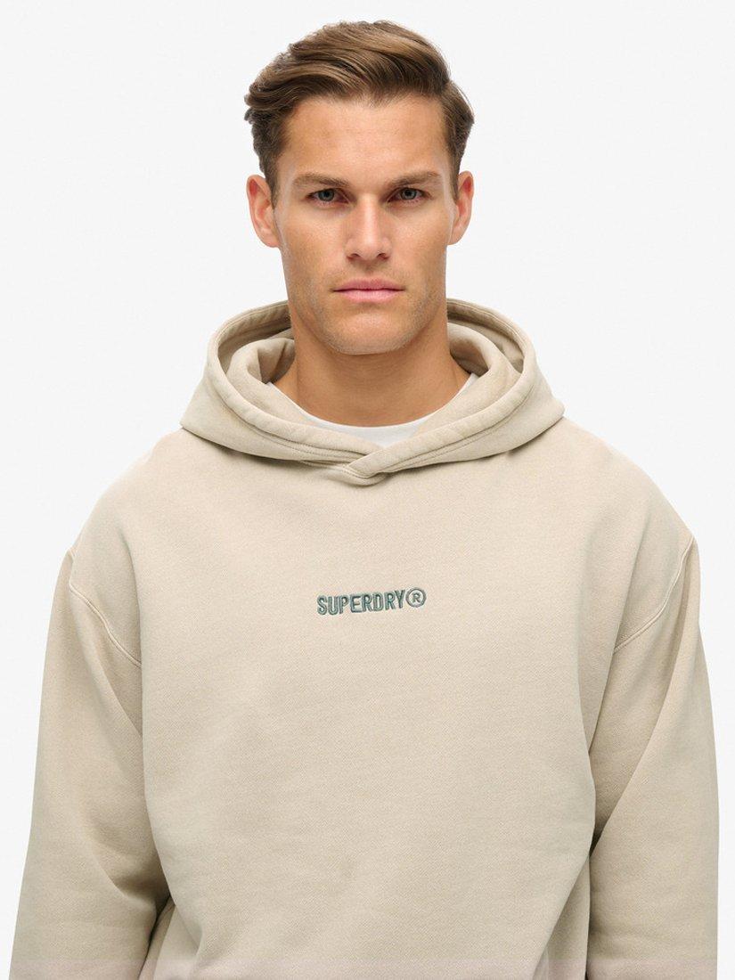 Product image 4 of 5, which shows Superdry Micro Logo Graphic Loose Hoodie, Chateau Gray, S