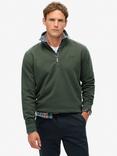 Superdry Essential Logo Henley Sweatshirt, Forest Green Marl