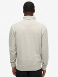 Superdry Essential Logo Henley Zip Neck Sweatshirt, Varsity Grey Gindle