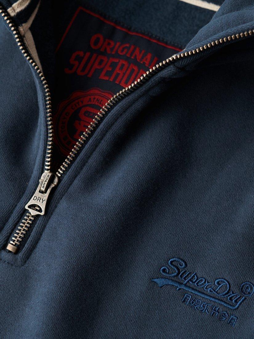 Product image 5 of 5, which shows Superdry Essential Logo Henley Zip Neck Sweatshirt , Lauren Navy, S