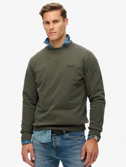 Superdry Cotton Blend Sweatshirt, Dark Grey Green