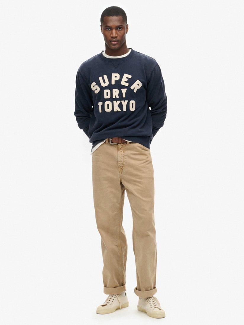 Product image 3 of 6, which shows Superdry Vintage Athletic Crew Sweatshirt, Rich Navy, S