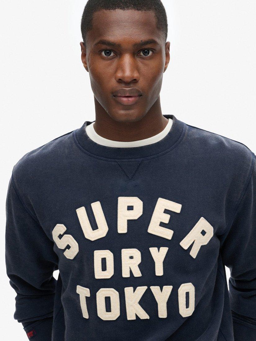 Product image 5 of 6, which shows Superdry Vintage Athletic Crew Sweatshirt, Rich Navy, S